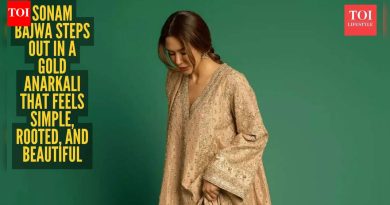 सोनम बाजवाची सॉफ्ट गोल्ड अनारकली हे सर्व शांत अभिजाततेबद्दल आहे आणि ते कार्य करते