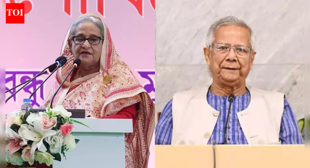 ‘बेकायदेशीर हडप करणाऱ्यांनी बांगलादेशला अंधारात ढकलले आहे’: शेख हसीना यांनी मोहम्मद युनूसवर निशाणा साधला