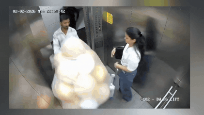 मुंबईतील गोरेगावमध्ये लिफ्टमध्ये वाढदिवसाचे फुगे फुटले; थंडीचा क्षण सीसीटीव्हीत कैद